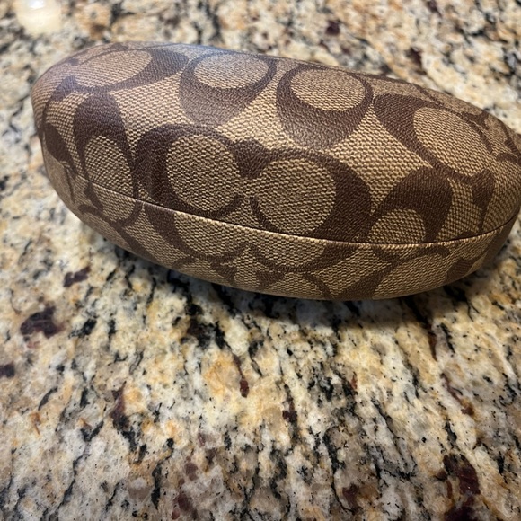 COACH Signature Monogram Hard Clamshell Sunglass Case - Picture 2 of 5